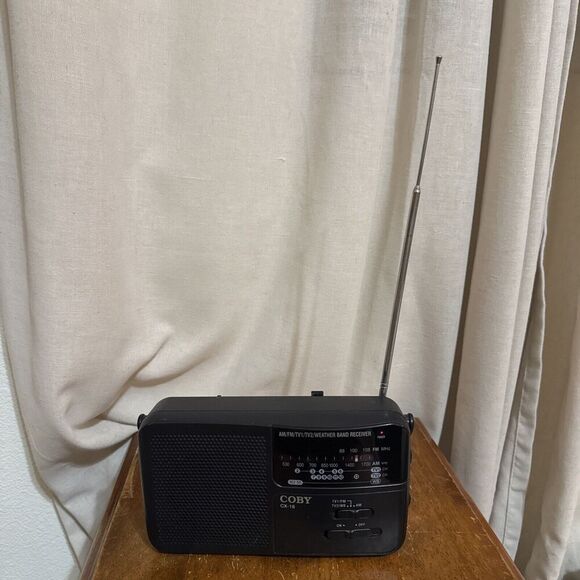 Vintage Y2K 90s Coby CX-18 Portable AM/FM TV/Weather Band Radio Tested Works - Picture 2 of 9